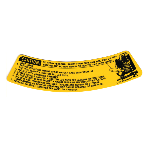 Rubber The Right Way - Space Save Spare Tire Warning Decal