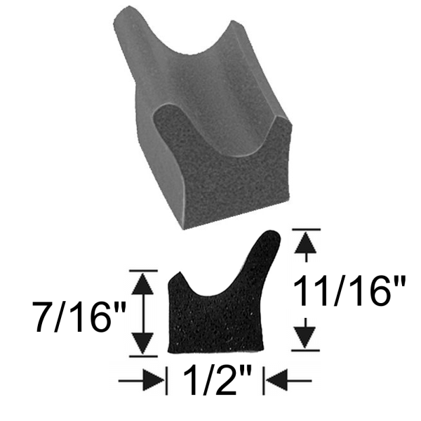 12-092X - Universal Rubber Door Trunk Seal