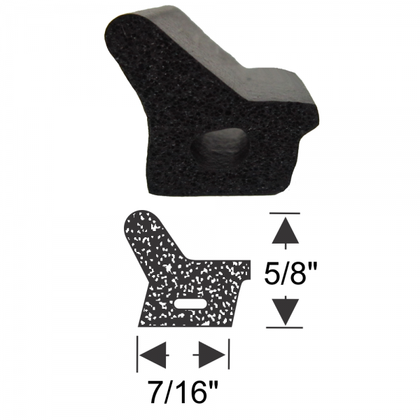 Rubber The Right Way - General Use Sponge Rubber Extrusion Seal - 5/8" x 7/16" - FREE SAMPLE