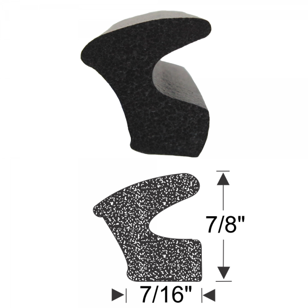 Steele Rubber - General Use Sponge Rubber Extrusion Seal - 7/8" x 7/16" - FREE SAMPLE