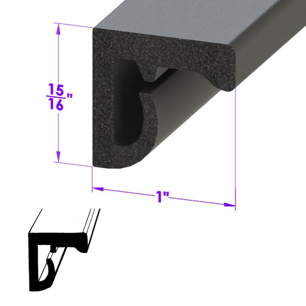 11-004X - General Use Roof Rail Convertible Top Seal