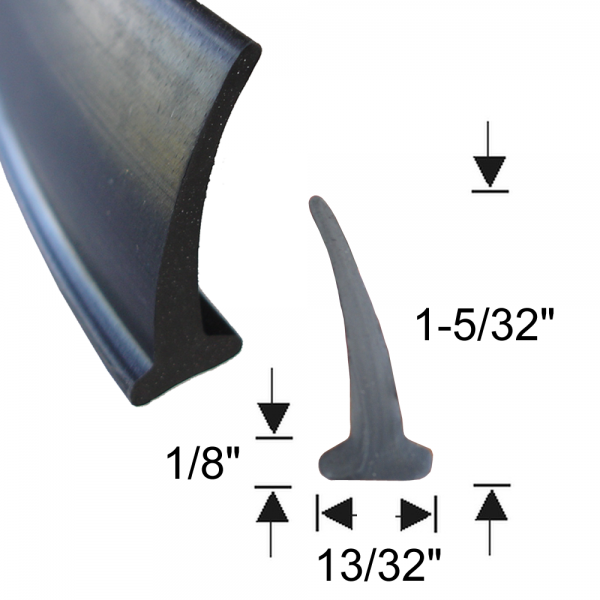 Rubber The Right Way - General Use Dense Rubber "T" Extrusion Seal - FREE SAMPLE