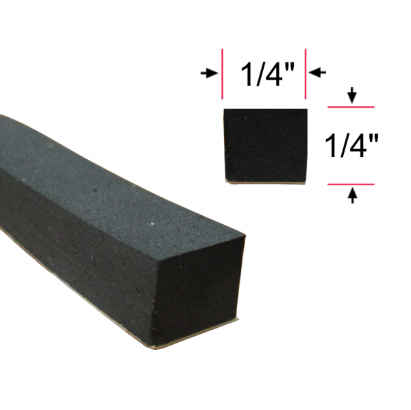 Fairchild Industries - Square Seal - 25' Roll - Peel N Stick - 1/4" Tall 1/4" Wide - FREE SAMPLE