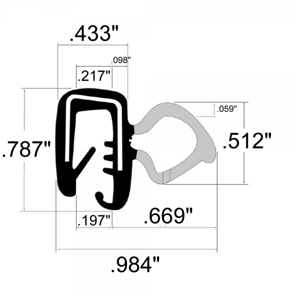 Cooper Standard - Side Bulb Seal - 0.512" Bulb - FREE SAMPLE