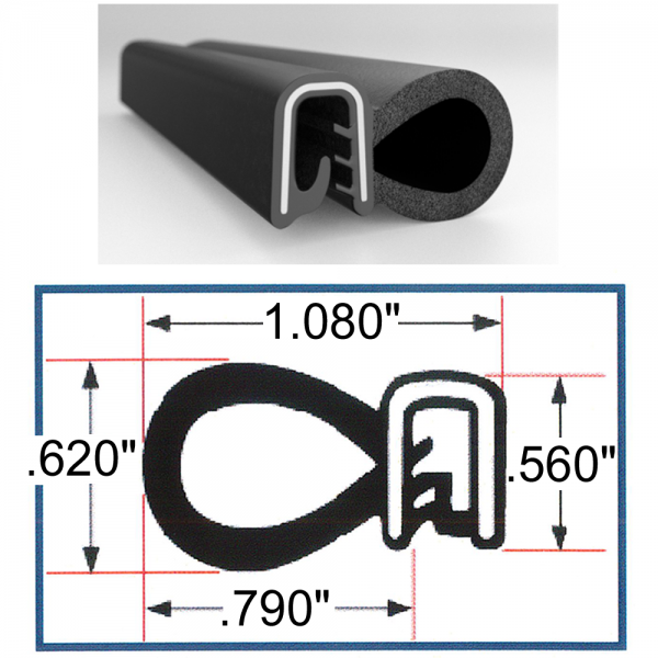 Cooper Standard - Side Bulb Seal - 0.620" Bulb - FREE SAMPLE