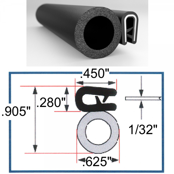 Cooper Standard - Side Bulb Seal - 0.625" Bulb - FREE SAMPLE