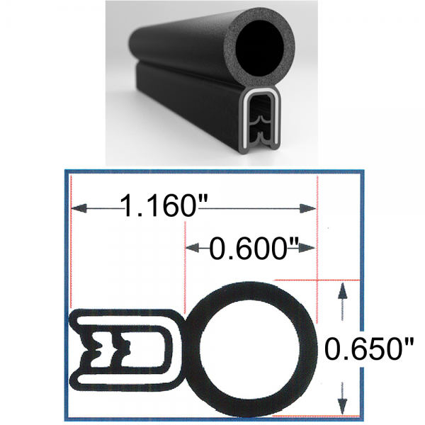 Cooper Standard - Top Bulb Seal - 0.60" Bulb - FREE SAMPLE