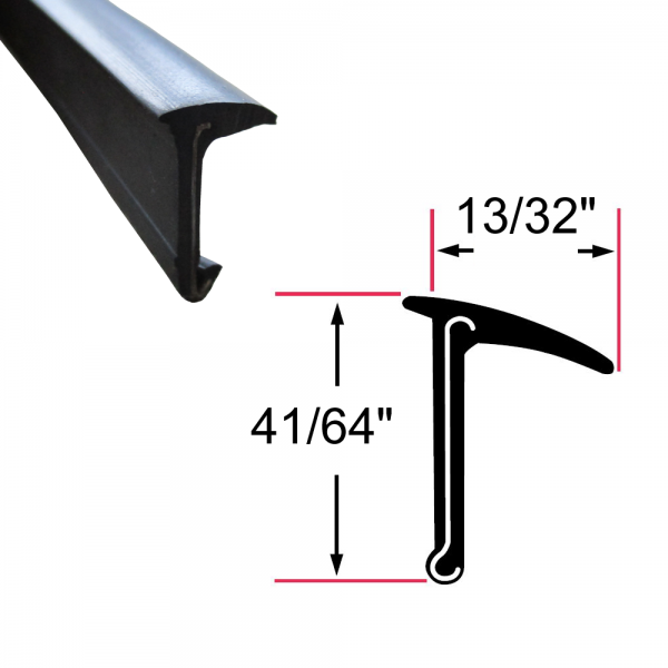 Cooper Standard - Beltline Weatherstrip - Also Called Window Sweeps, Felts or Fuzzies - Pair Of 4' Strips - Rigid - Inner or Outer - 41/64" Tall 13/32" Wide - FREE SAMPLE