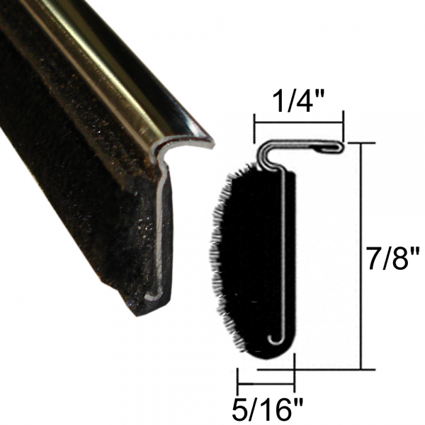 Cooper Standard - Beltline Weatherstrip - Also Called Window Sweeps, Felts or Fuzzies - Pair of 4' Strips - Inner - 7/8" Tall - FREE SAMPLE