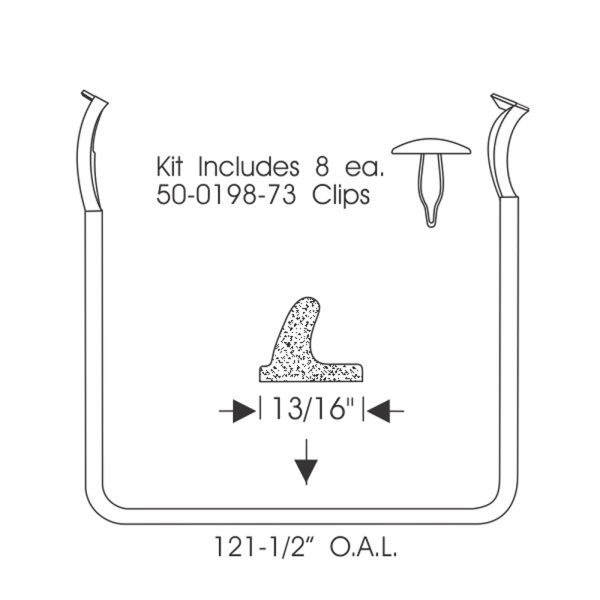 12-109D - 1954-56 Buick Cadillac Door Seal Weatherstrip