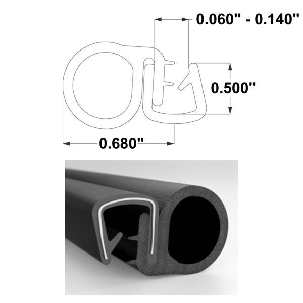 Cooper Standard - Side Bulb Seal - 25' Roll