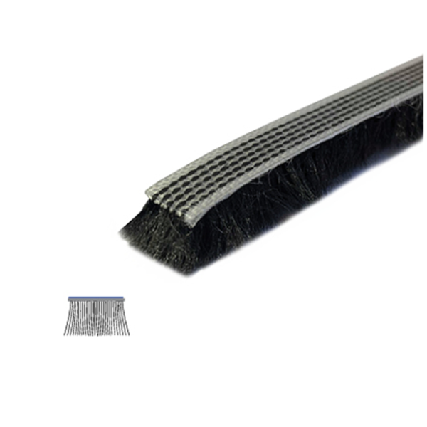 Rubber The Right Way - Channel Or Beltline Pile Brush - Black - 1/2" x 3/8" - 4'