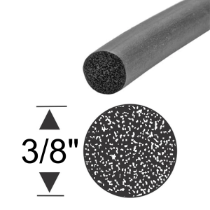 40-005S - Three Eighths Inch Round Rubber Cord Extrusion