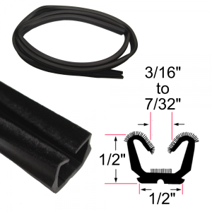 Window / Glass Run Channel - Flexible - 8' Strip - 1/2" Tall 1/2" Wide - FREE SAMPLE