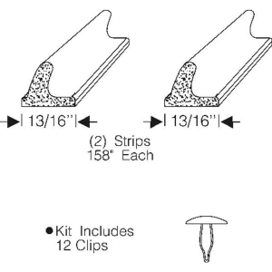 12-110D - 1954-56 Buick Cadillac Front Door Seal Weatherstrip