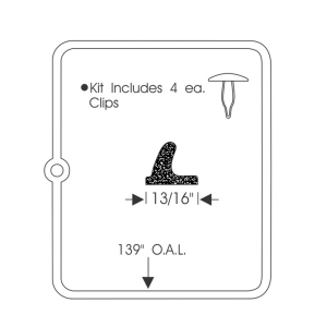 12-111D - 1954-56 Buick Cadillac Rear Door Seal Weatherstrip
