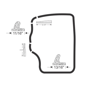 12-113D - 1955-56 Cadillac Rear Door Seal Weatherstrip Kit