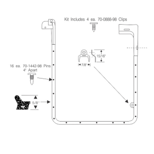 12-124D - 1959-60 Buick Cadillac Chevy Oldsmobile Pontiac Door Seal Weatherstrip Kit
