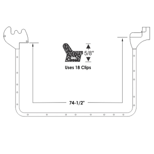 12-135D - 1965-66 Cadillac Rear Door Seal Weatherstrip Kit