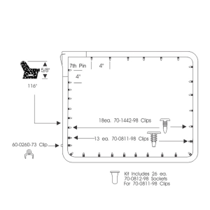 12-190D - 1959-60 Buick Chevy Oldsmobile Pontiac Rear Door Seal Kit