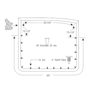 12-200D - 1961-63 Buick Oldsmobile Pontiac Rear Door Seal Weatherstrip