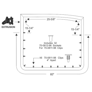 12-435D - 1961-63 Buick Oldsmobile Pontiac Wagon Rear Door Seal Weatherstrip