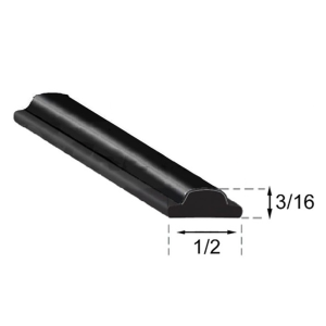 Locking Strip - Black - 1/2" x 3/16" - 14-1/2' Long