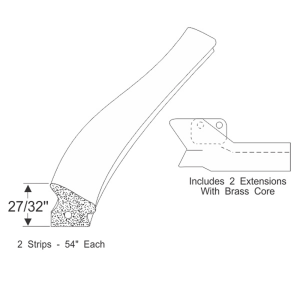 11-105R - 1957-58_Cadillac_Roof_Rail_Seal_Kit