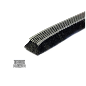 Rubber The Right Way - Channel Or Beltline Pile Brush - Black - 1/2" x 3/8" - 4' - Image 1